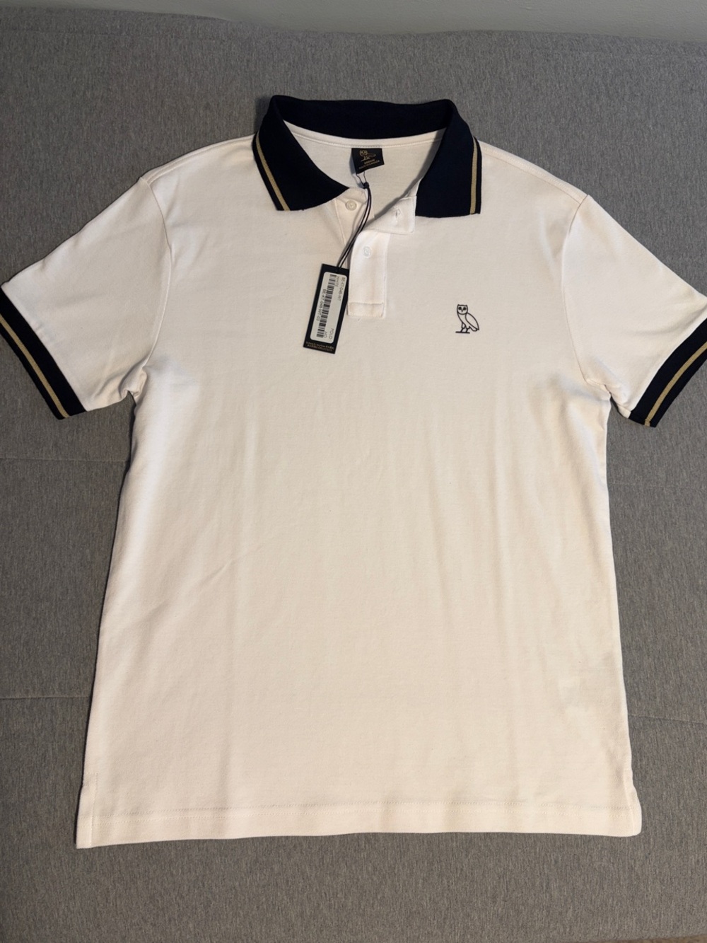 OVO White Polo with Black & Gold Trim